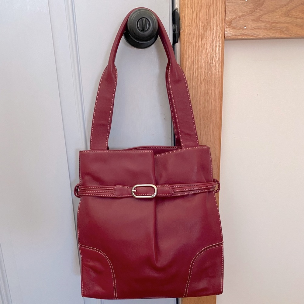 NEW Kenneth Cole Red Leather Shoulder Bag Purse